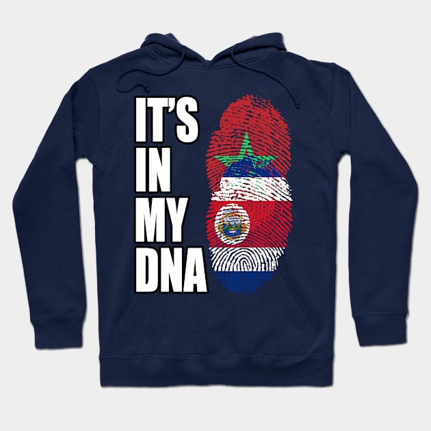 Costa Rican And Moroccan Mix DNA Flag Heritage Hoodie by Just Rep It!!